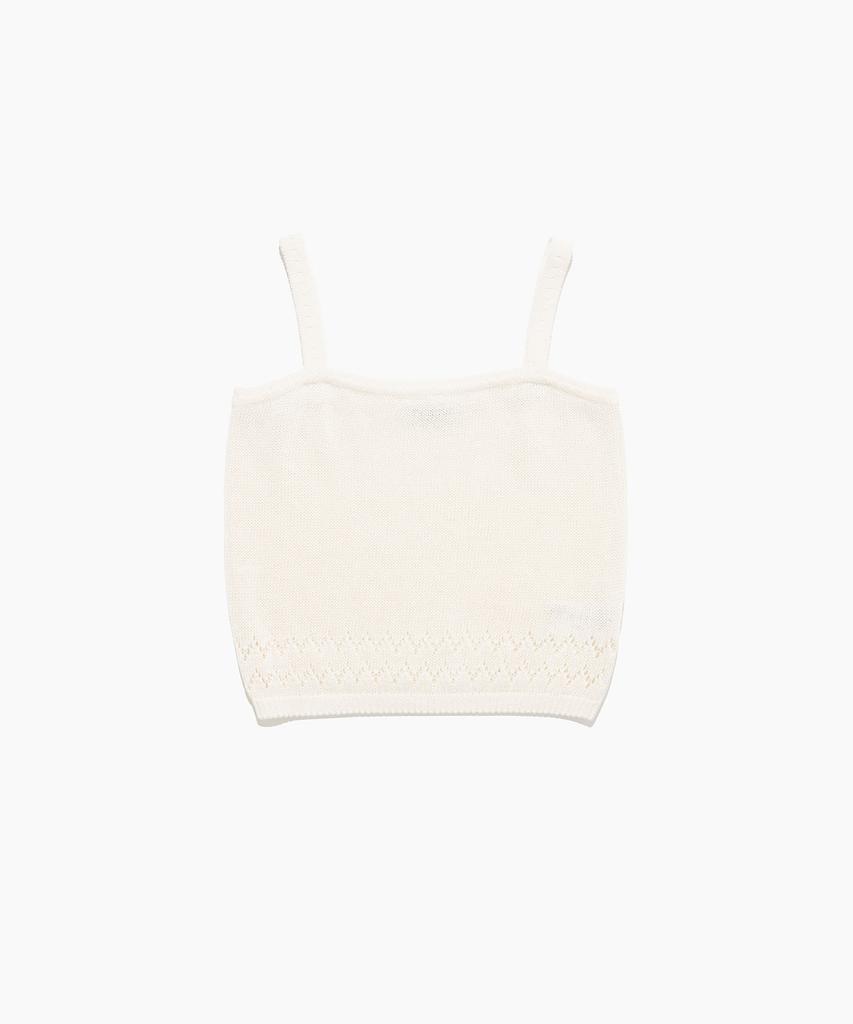 Tudument Punching Sleeveless Knit Top Ivory