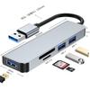 8-in-1 USB 3.0 Multiport Hub with TYPE-C Dock Supports TF/PD Reading 3.5mm Audio Interface USB 3.5 Audio Dock for Computers