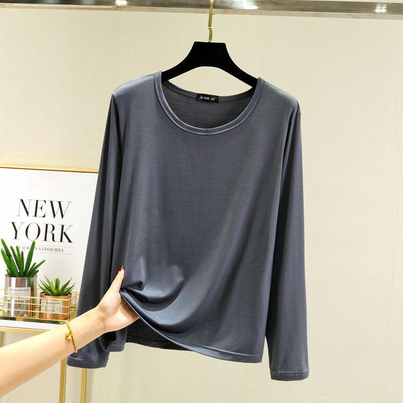 

Модальный тонкий свободный верхняя одежда приталенная футболка с длинным рукавом Iron Gray 2XL (75.00 kg-85.00 kg recommended