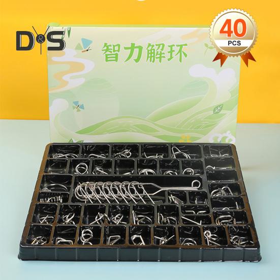 20/25/30/32/40Pcs/Set Metal Puzzle Ring Brain Teaser 3D Wire Puzzle Game Kids Adults Mind Logic IQ Test Educational Unlock Interlock Toy Toddlers