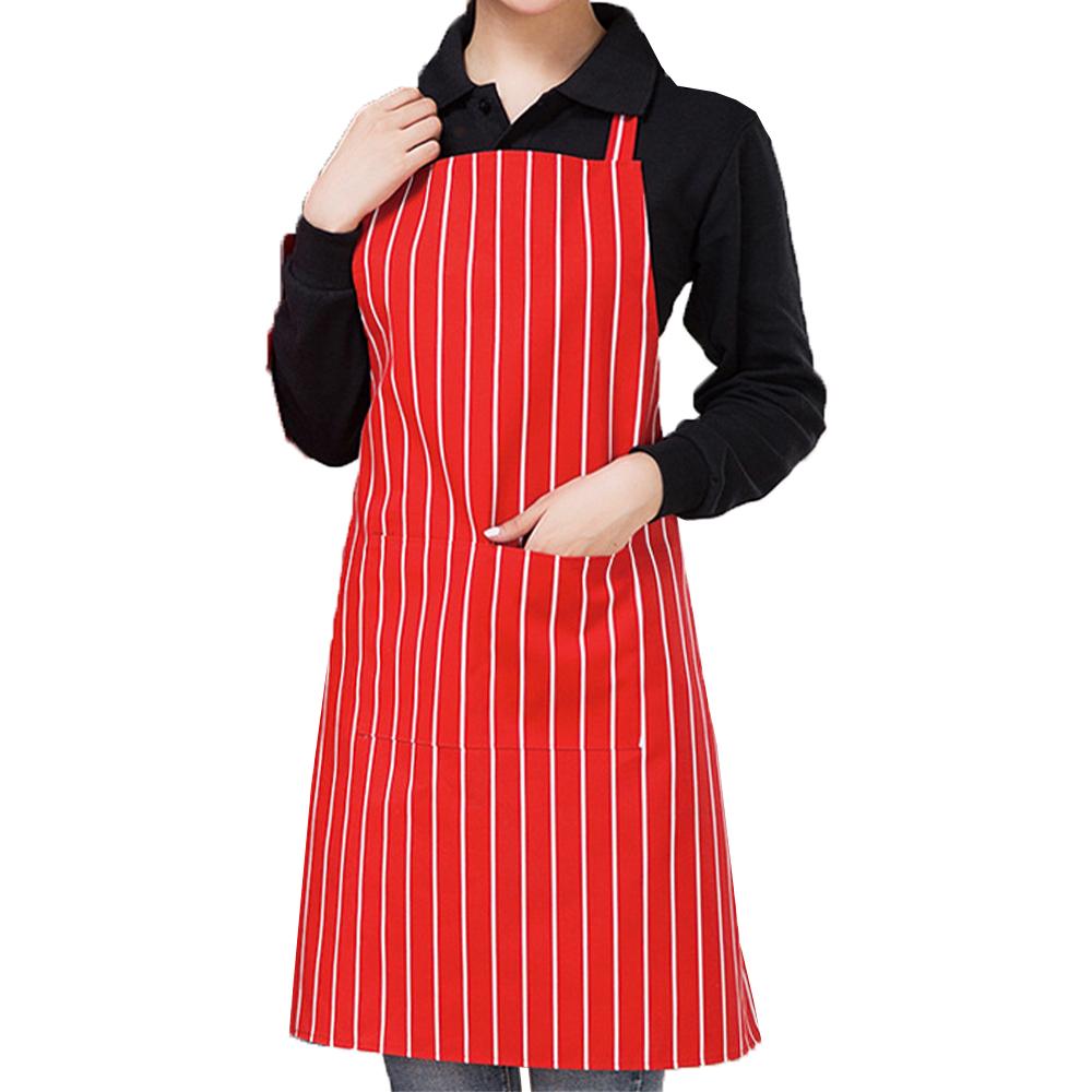 1pcs Chef's Apron Half-length Neck-hanging El Cooking Restaurant Restaurant Coffee Bar Waiter Work Apron Unisex Striped Apron