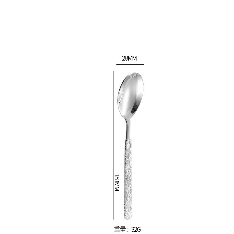 Stainless steel tableware set 304 stainless steel tableware tableware ins wind creative stone pattern knife, fork and spoon stainless steel tableware