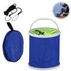 Foldable Fishing Bucket, Freestanding, Car Wash Bucket, Large Capacity, Portable, for Outdoor Fishing, and Easy Carrying (Blue, 11L), Lightweight,