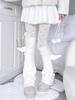 Subculture Pure White Wings Horn Leg Cover Japanese Harajuku Stacked Over Knee Socks Autumn and Winter Personalized Strap Socks