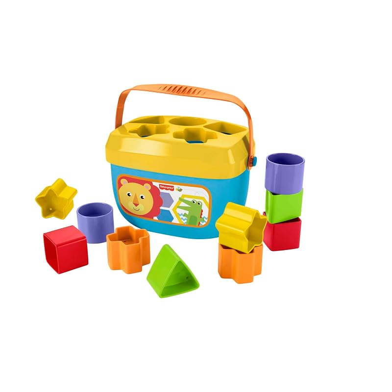 Fisher-Price Infant First Blocks Rainforest (6 Months and Up) Baby Toy Educational Block Set (FFC84)