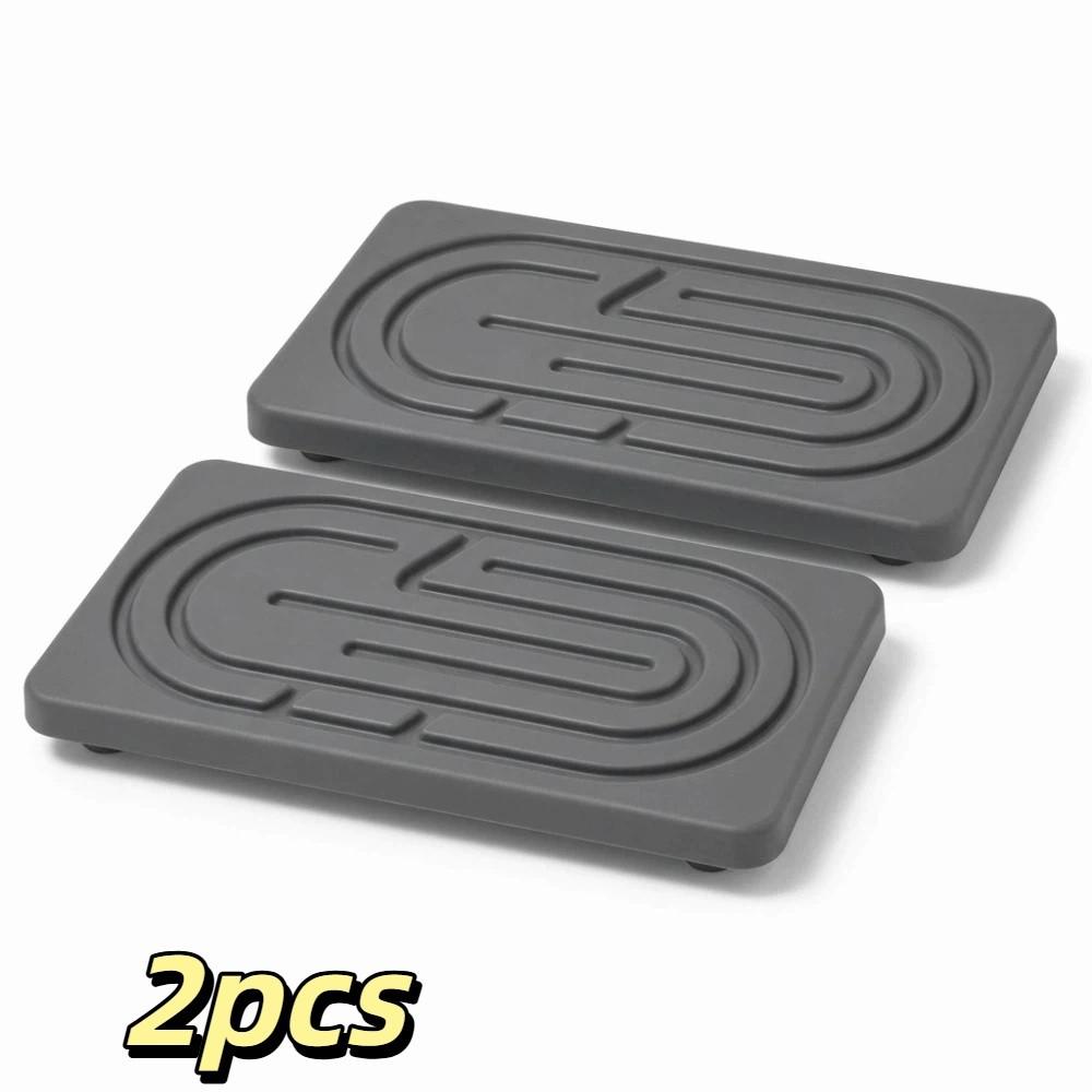 2pcs Absorbent Diatomaceous Earth Tray Set Natural Quick Drying Soap Dish Multi-Functional Diatomaceous Earth Soap box Kitchen