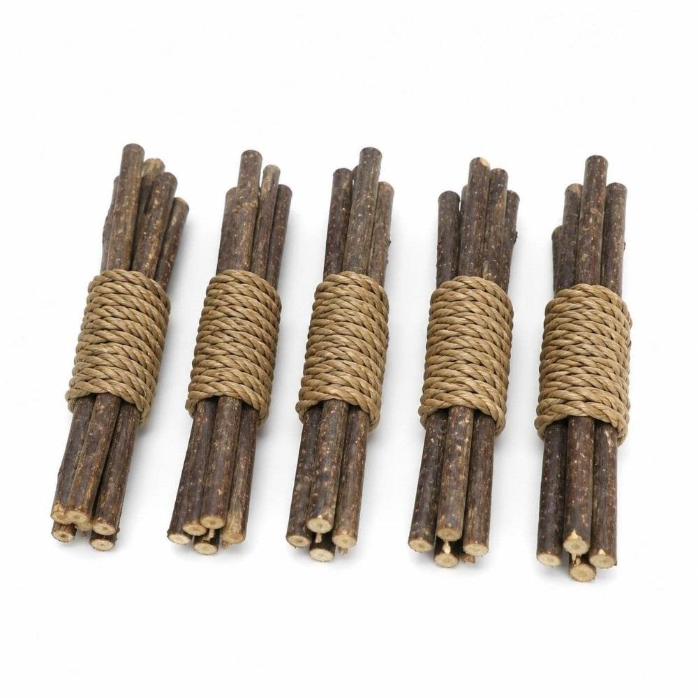 5pcs Wood Wooden Pet Chew Toys Sea Grass Rope Low Water Content Hamster Chew Stick Chewable Small Animal Chew Toy Teeth Grinding