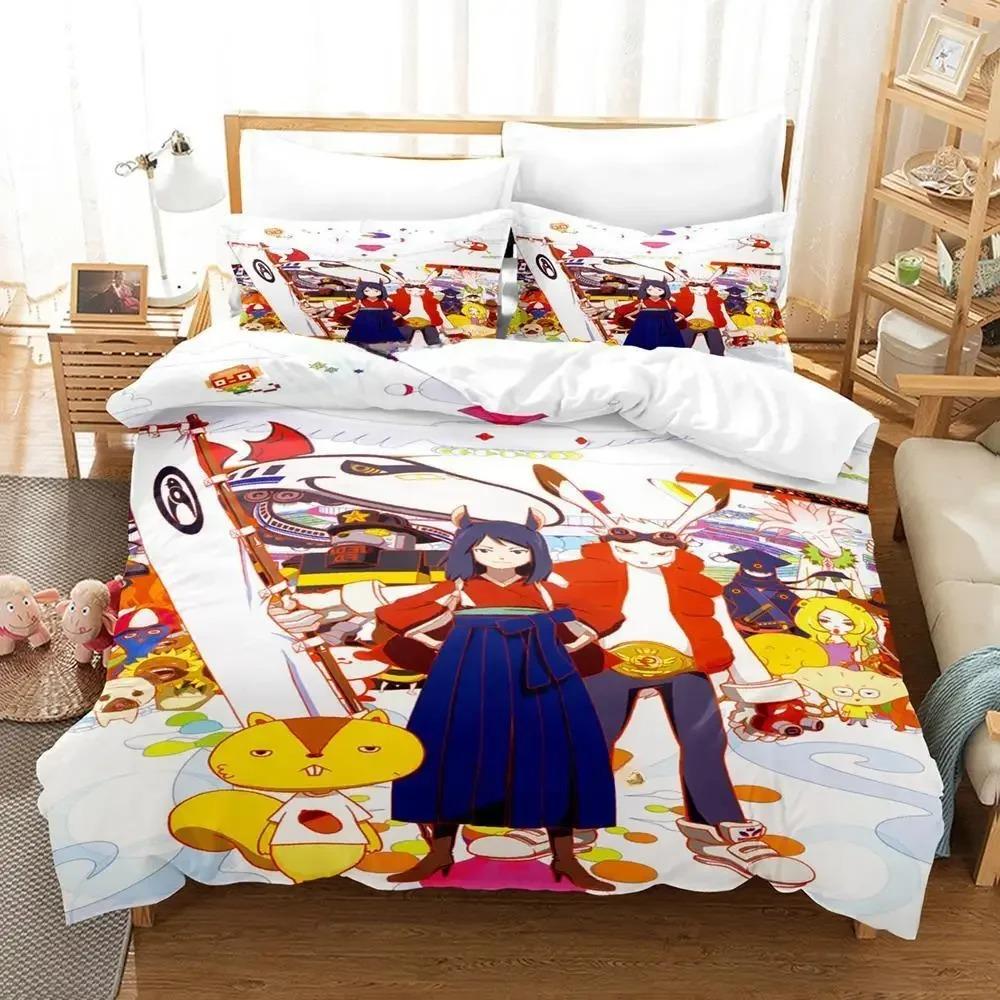 Bequemes Anime-Print-Bettwäsche-Set Mit Bettbezug und Kissenbezügen Einzel-Twin-Voll-Queen-King-Größen Für Erwachsene und Kinder