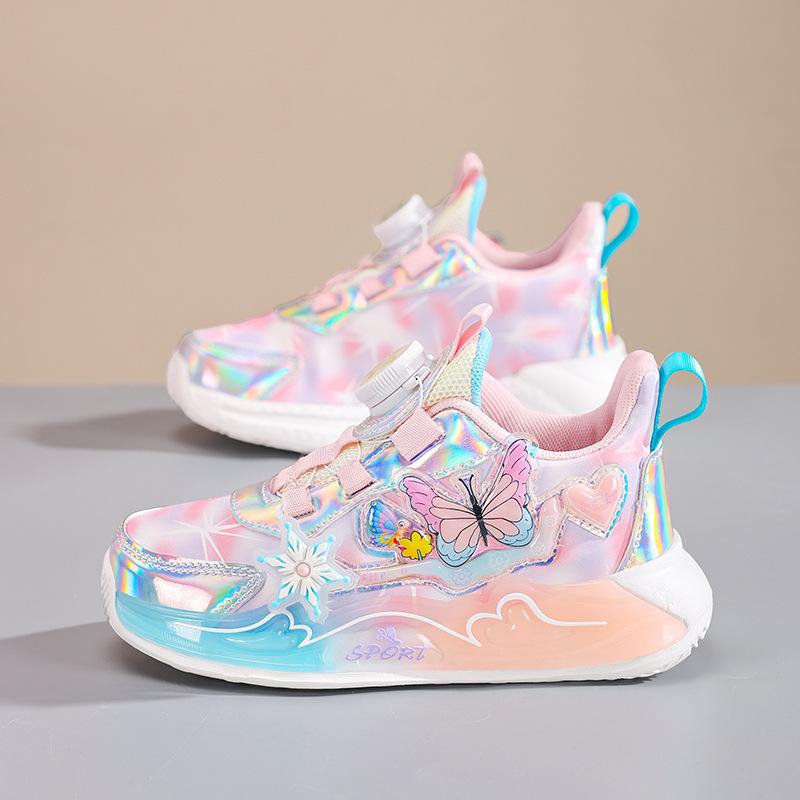 2025 Autumn/Winter Cute Girls' Sneakers - Soft Sole, Breathable Mesh, Trendy Casual Running Shoes for Kids