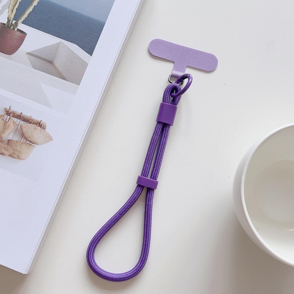 

Короткий ремешок на запястье, регулируемый, аксессуары для чехла телефона, универсальный шнурок для телефона, для путешествий фиолетовый