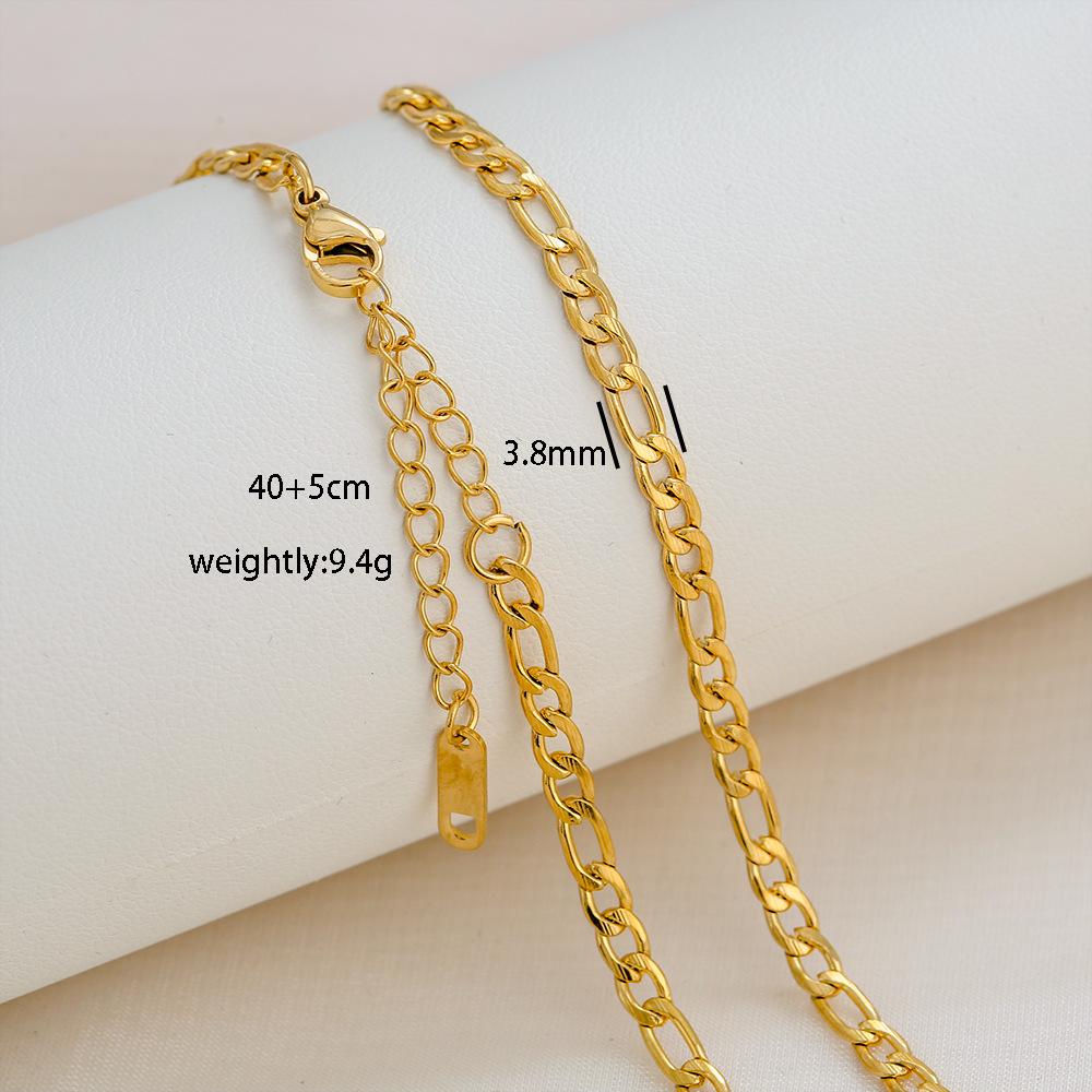 Élégant Collier Chaîne Boîte en Acier Titane Plaqué Or 18 Carats pour Femmes