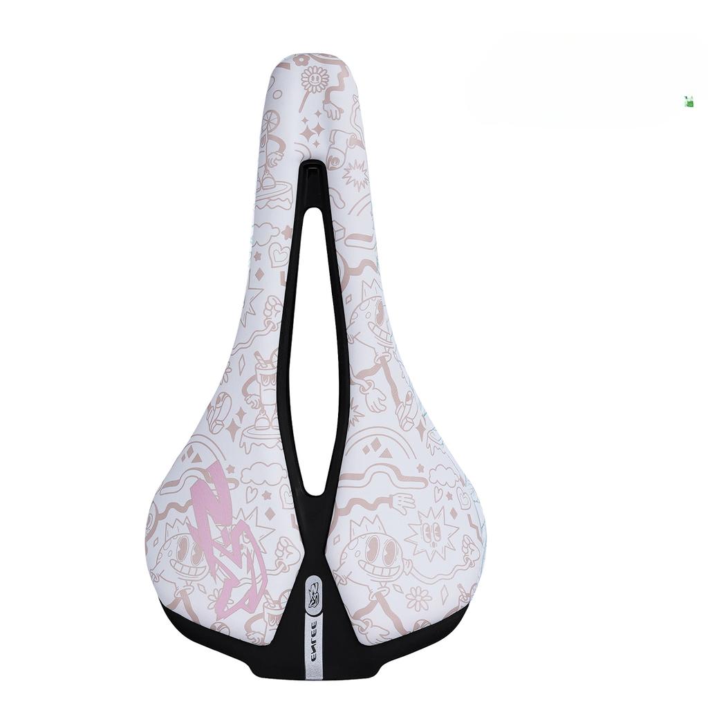 ENLEE Fahrrad Personalisierter Sitzpolster, Faltbares Rennrad Hohl Atmungsaktiv Ultraleicht Stahlbügel Sattel Fahrausrüstung