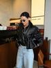 Women's European & American Style Short Lapel Motorcycle Leather Jacket - Slim Fit for Spring & Autumn 2026