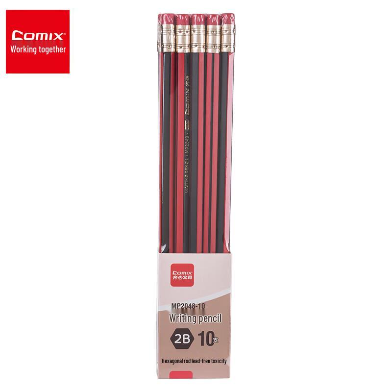 Comix 2B Pencil with Eraser (10-Pack)