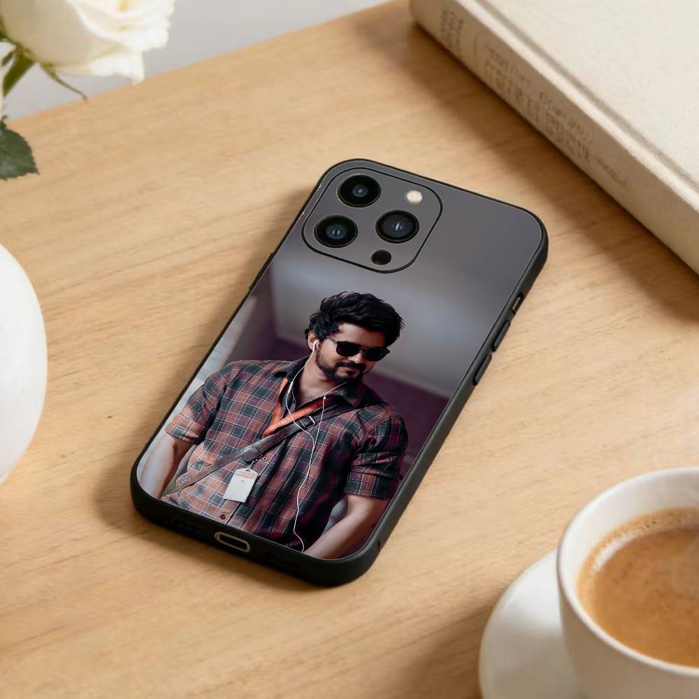 

P-ThalaPathy V-Vijay Actor Phone Case For iPhone17,16,15,14,13,12 Plus,Max Soft Silicone Black Cover iPhone13PRO