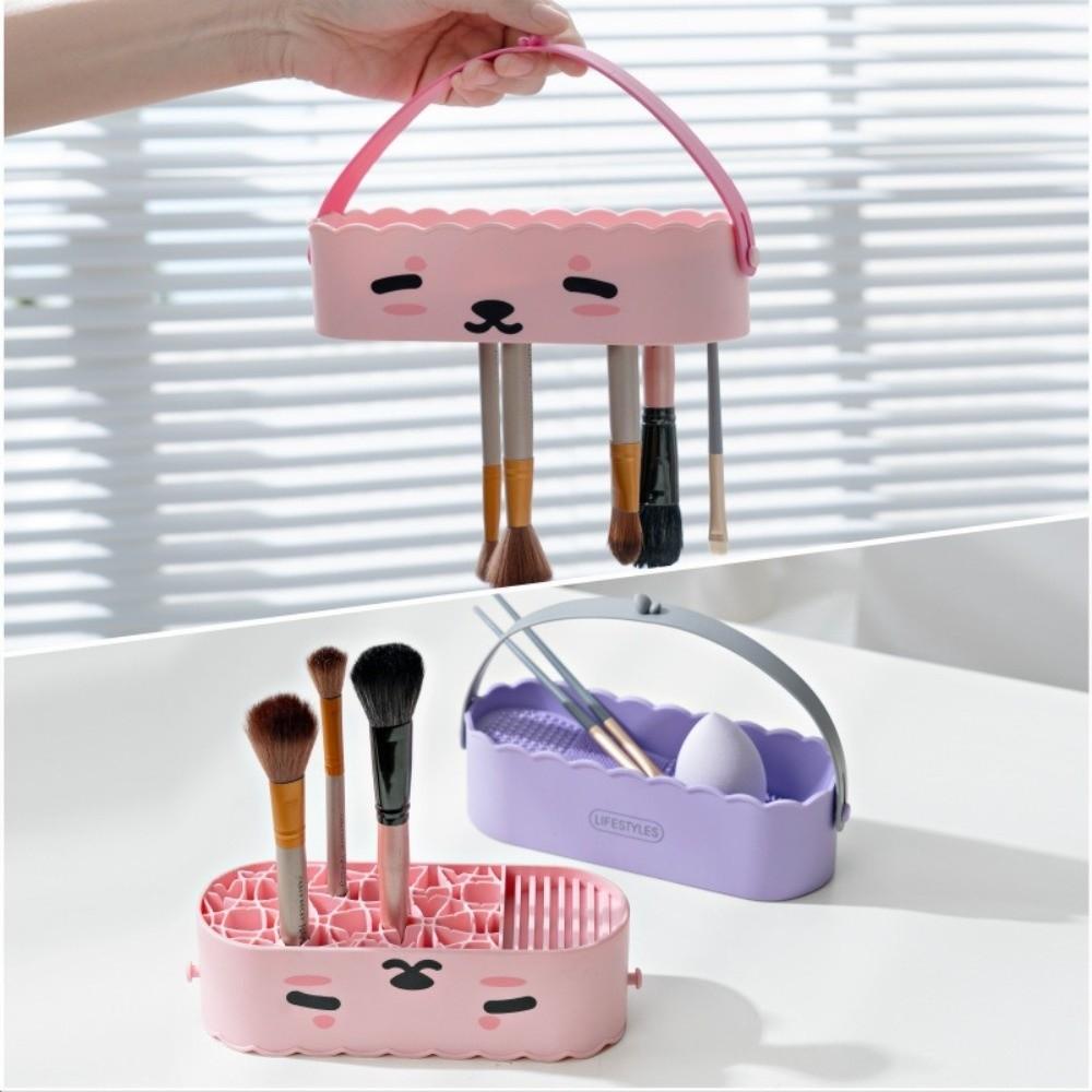 3 in 1 Design Brush Drying Holder Stain Remover Brush Cleaning Mat  Cosmetic Tool Maintenance