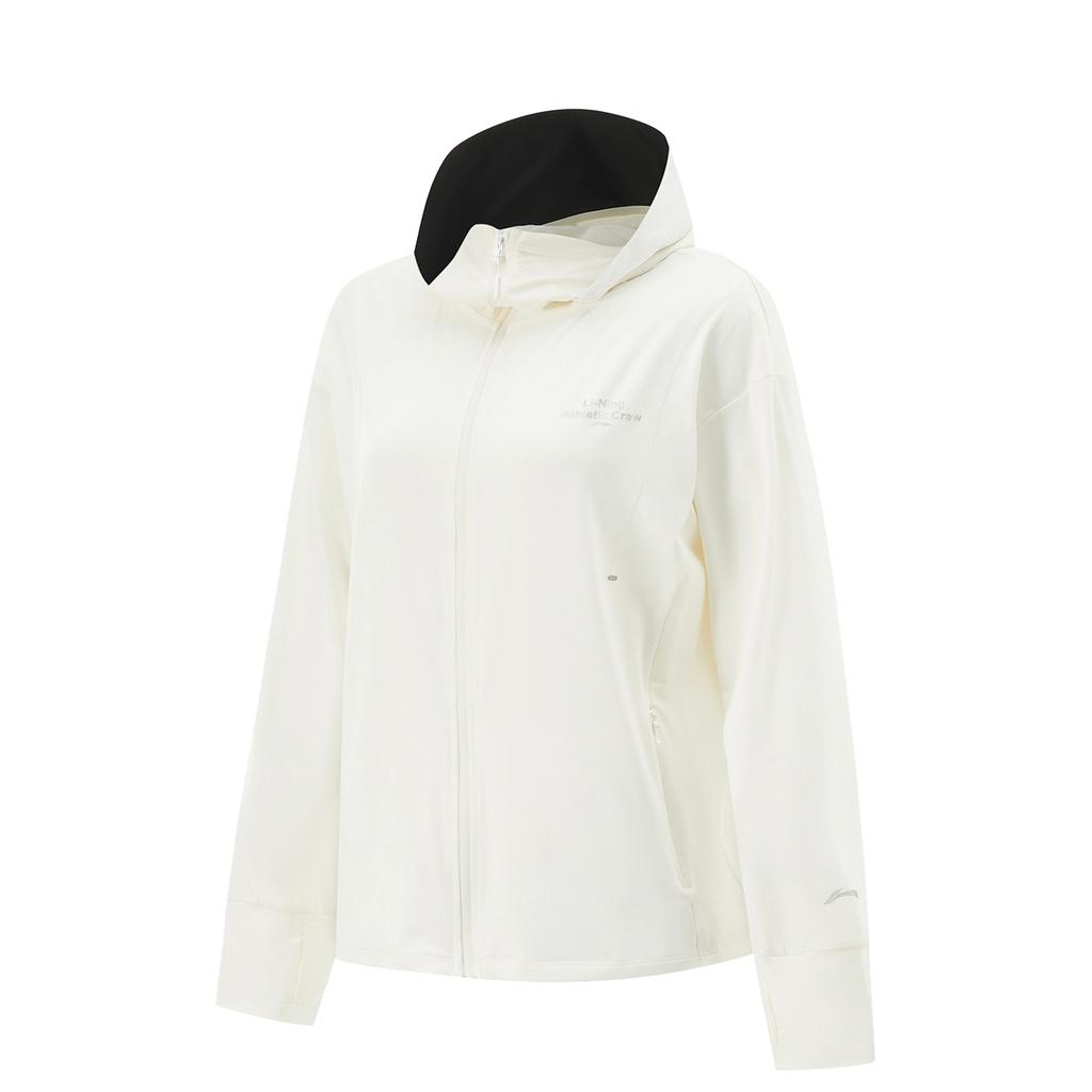 Li Ning Ice Silk Comfortable Breathable Loose Jacket Women Jacket Off-White AFDVE46-1