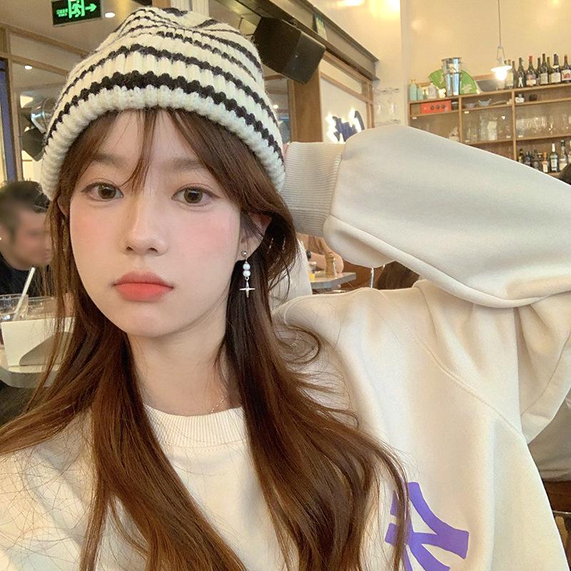 Peach Tea Asymmetrical Earrings: Mango Star & Pearl Dangles – Women's Unique Design