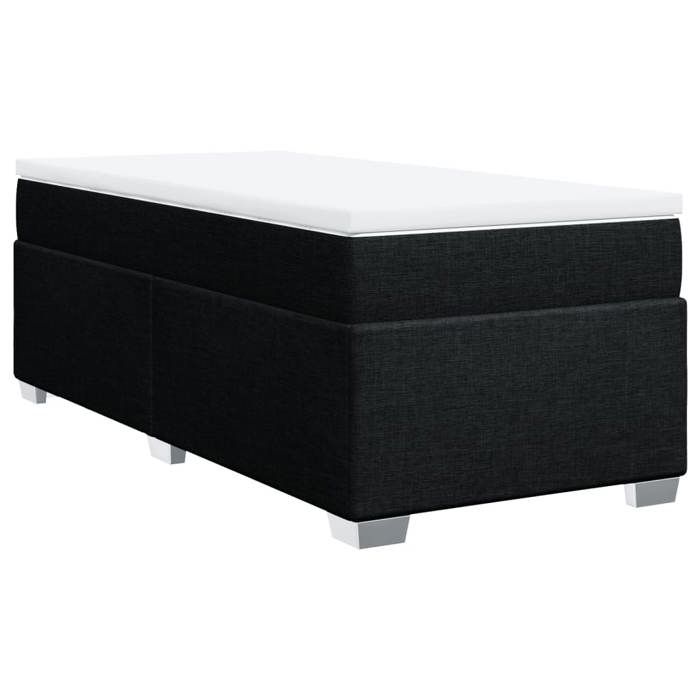VidaXL Sommier à lattes de lit avec matelas Noir 90x200 cm Tissu, lit, lit à plate-forme, lit à panneaux, meuble de chambre 3285104