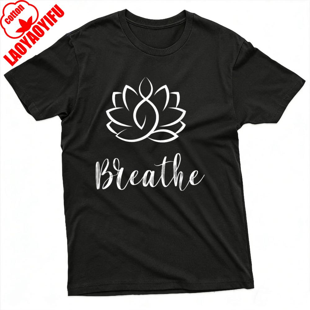 Lotus Flower Breathe Summer Men TShirt Yoga Style Casual Wear for Relaxation and Meditation Ideal Gift for Him Clothes