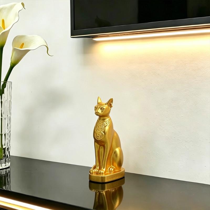 3,74 Zoll hohe ägyptische Katzen-Göttin Bastet Statue, Bastet Figur Ornament des Alten Ägypten Sammlerstücke Heimdekorationen