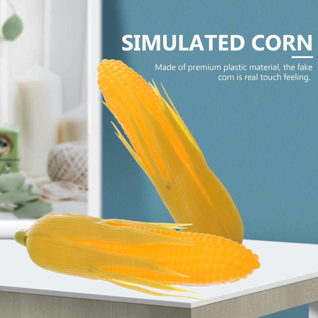 3Pcs Realistic Plastic Corn Decorations Lifelike Artificial Vegetable Props for Home Shop Bakery Party Food Display Photography
