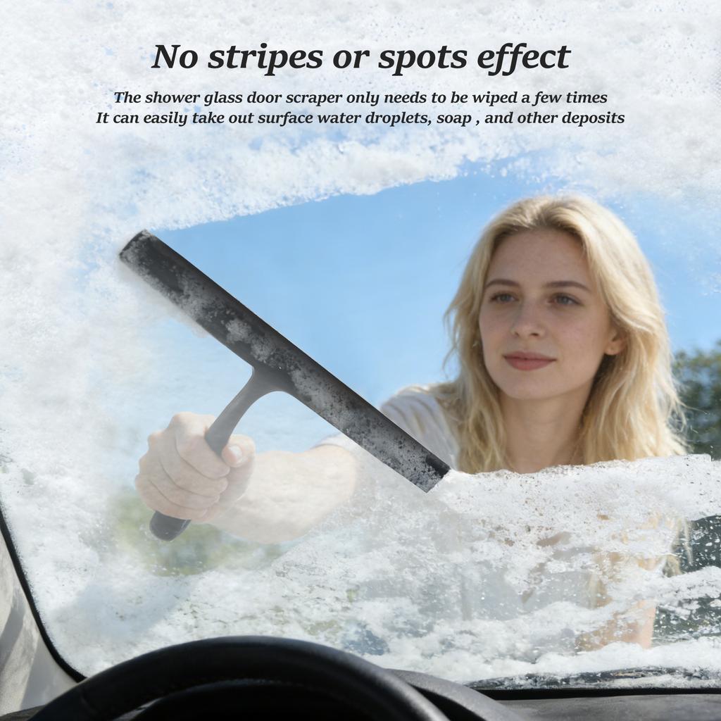 Glass Cleaning Squeegee Window Wiper Window Cleaning Tool Rubber Blade for Bathroom Shower Home Car Dining Table Glass Cleaning
