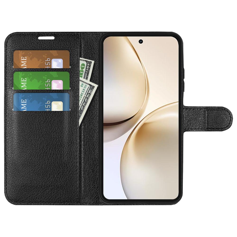 

For Realme 14 Pro+ 5G Case Litchi Texture Shockproof Leather Wallet Phone Cover Rose