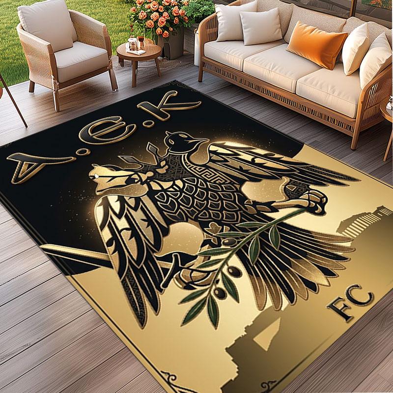 AEK Athens FC Print Rug, Washable Floor Carpet, For Entryway Dorm Laundry Room Office Study, Home Decor Birthday Christmas Gift