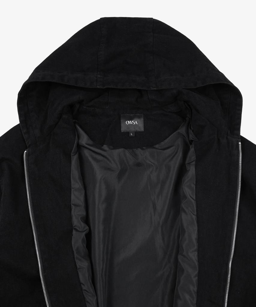 OWSA Two-Way Cotton Hooded Zip-Up Jacket - Black