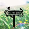 Custom Garden Sign with Stake,Metal Bird Garden Sign,Personalized Garden Stake,Yard Sign,Yard Decor,Gardener Name Sign