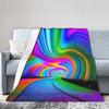 Whirlpool Dizziness Pattern Flannel Blanket Winter Soft Durable Throw Blanket for Girls Boys Living Room Funny Sofa Bed Cover