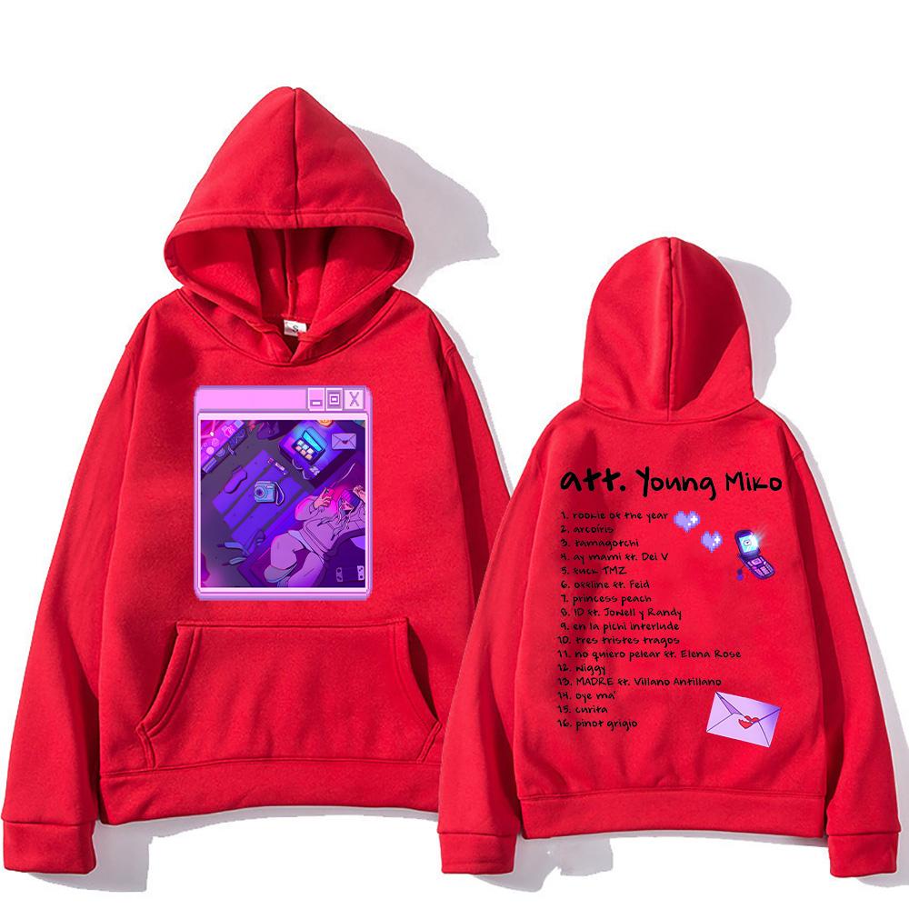 Singer Young Miko  Att Album Hoodies PrintFashion Aesthetic Retro Sweatshirt Men Women Casual Fleece Pullover Streetwear