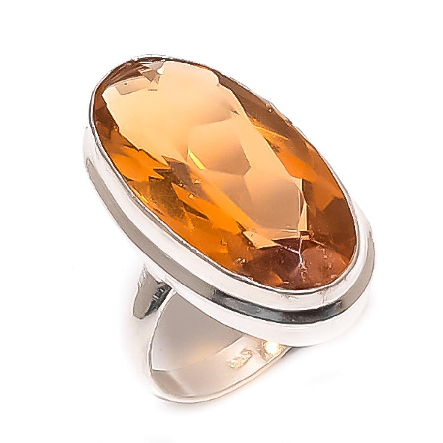 Natural Morganite Gemstone 925 Sterling Silver Jewelry Ring Size 7.5 F5n47