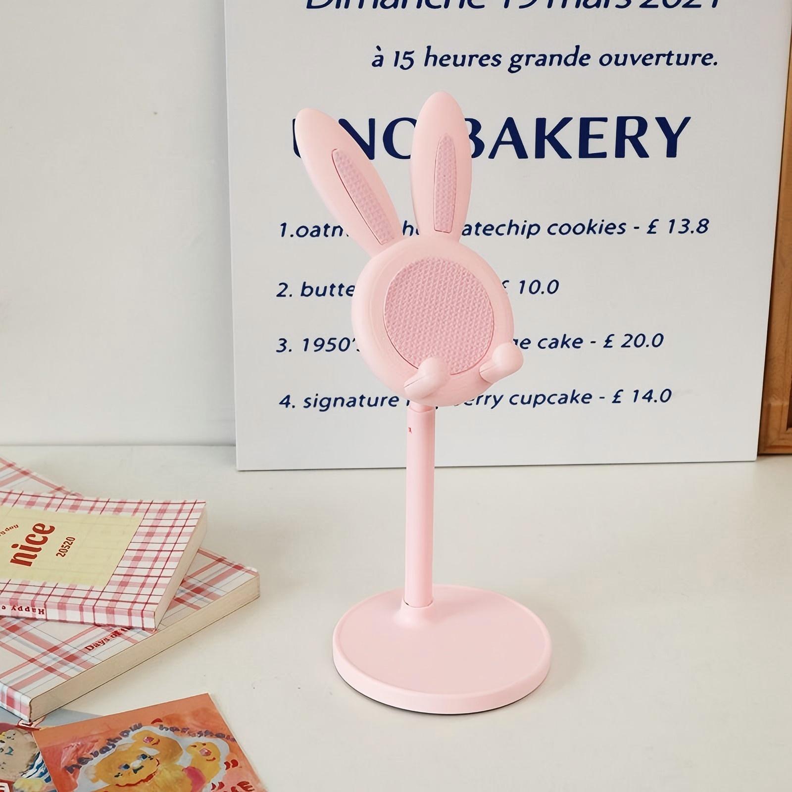 

Розовый Держатель для Телефона Настольная Подставка для Мобильного Телефона для iPhone 14 15 Samsung Смартфона Регулируемая Милый Кролик Мультяшная Настольная Подставка розовый