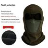 Men's Winter Fleece-Lined Face Mask: Windproof Full Face Helmet Liner for Cycling, Motorcycling, and Skiing.