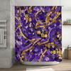 Luxurious Purple Gold Shower Curtain Set For Bathroom Decor Printed Waterproof Fabric With Metal Hook Rings Perfect Gift Idea Fo