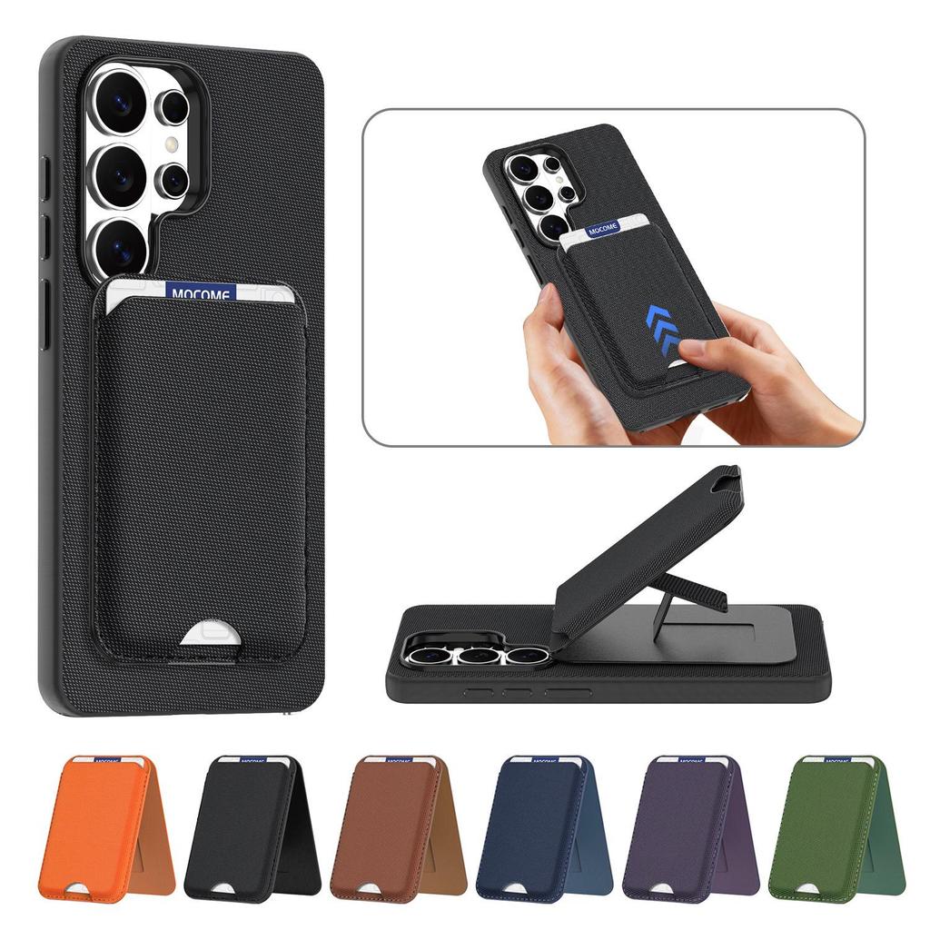 Compatible Samsung S26ULTRA Tech Fabric Phone Case with Magnetic Stand & Card Holder, Personalized for S25U - New Protective Case.