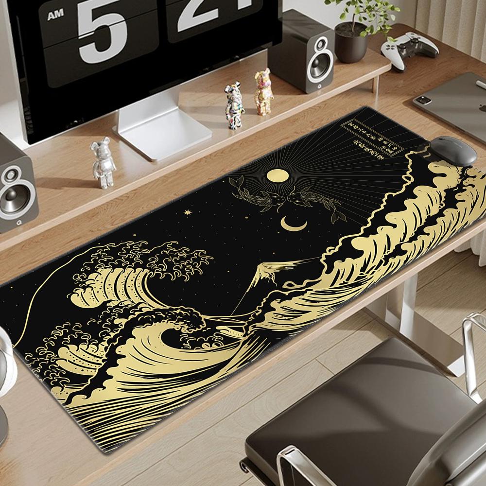 Tappetino per Mouse Arte Computer Giappone La Grande Onda di Kanagawa Tappetino Mouse Gaming Grande Gamer XL Gomma Otaku Tappetino Tastiera Tappetino Scrivania Laptop