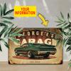 Personalisiertes Vintage Metallschild Klassisches Auto Man Cave Garagenwanddekoration
