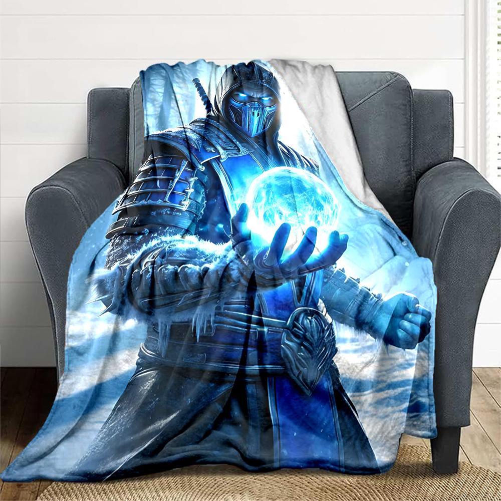 

1pc Mortal Kombat Blanket Lightweight Flannel Throw For Sofa, Bed, Travel, Camping, Livingroom, Office, Couch, Chair, And Bed 80x120cm
