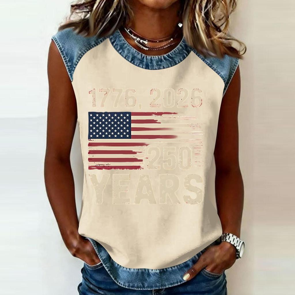 Women's Casual Round Neck Pullover Printed T-Shirt Top