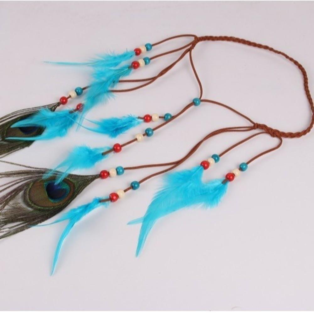 Cascading Tassels Bohemian Tassel Headband Tribal Feather Hair Extensions Spiritual Retreat Wear