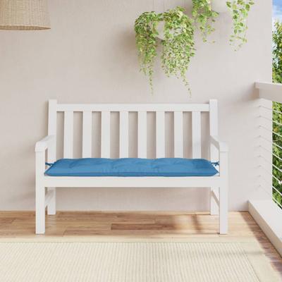 Garden Bench Cushion Melange Blue 120 X 50 X 7 Cm Fabric