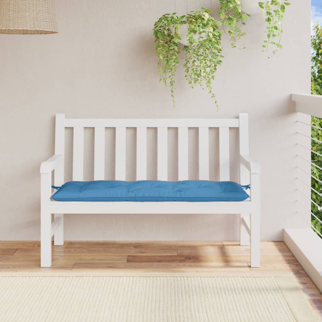 Garden Bench Cushion Melange Blue 120 x 50 x 7 cm Fabric