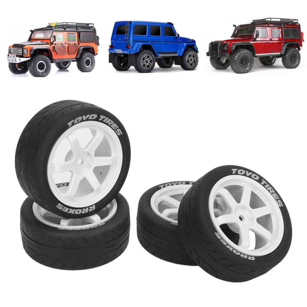 4Pcs 1Celsius10 RC Tires Plastic Rubber Smoothly   Strong Cushioning RC Wheels Replacement for    01  02