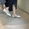 Brand Women Heels Shoes Fashion Square Toe Women Mary Jane Shoes Soft Sole Ballet Shoes Luxury Shallow Buckle Women Sandals 2025