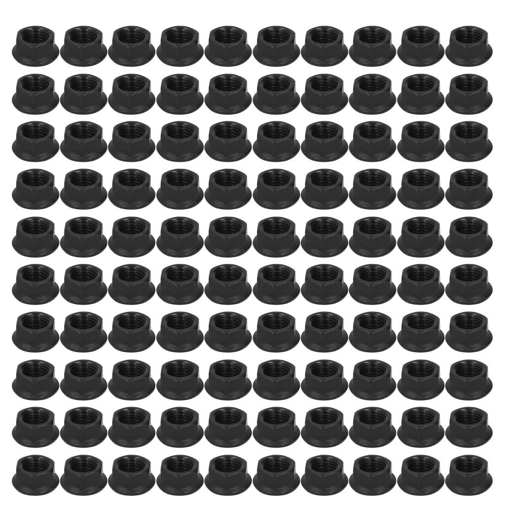 100Pcs M10 X 1.25 Hex Nut Carbon Steel Nut for 168F 170 188 Gasoline Generator Black