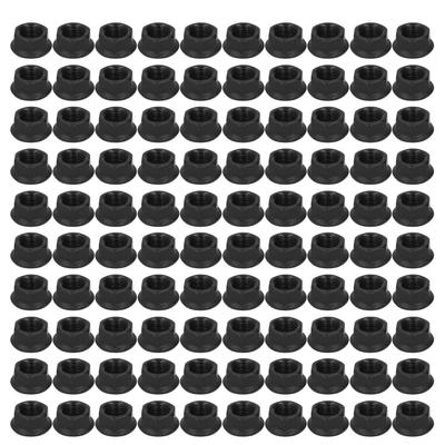 100 ks M10 X 1,25 Šestihranná matice Uhlíková ocelová matice pro benzínový generátor 168F 170 188 Černá