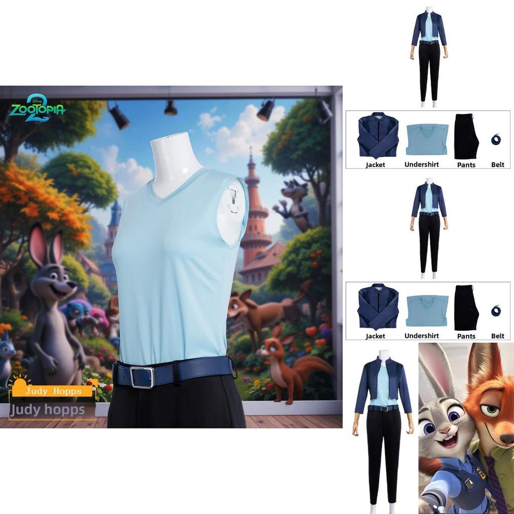 Zootopia 2 Judy Hopps Cosplay Costume With Polyester And Elastane For Kids Halloween Events